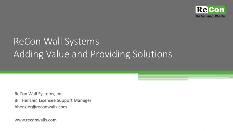 ReCon Wall Systems: Adding Value & Providing Solutions